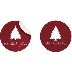 Anka Design Kuşe Sticker 4X4CM 36 Adet  Mutlu Yıllar