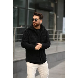 Cender Trend Moda Erkek Içi Yünlü Gömlek Pelüş Moda Ceket Tarzı Düğmeli