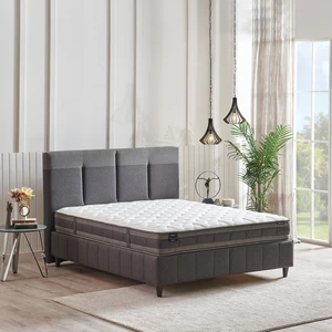 Bedding Dream Line Yatak Baza Başlık Set - Koyu Gri, Antrasit