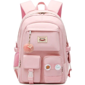 Büyük Kapasiteli Çok Bölmeli Su Geçirmez Sırt Çantası - Pembe  (Yurt Dışından)