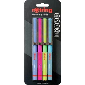 Fineliner, Ince Keçe Uçlu Kalem 0.4 Mm, 4'lü Paket, Canlı Renkler