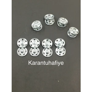 Karan Tuhafiye Çıtçıt Metal Gümüş 1,5 cm 8 Li Set