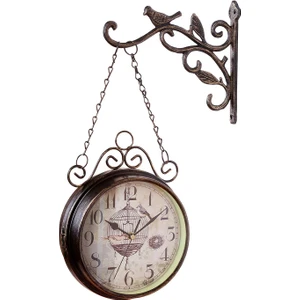 Çift Taraflı Duvar Saati Asılı Yuvarlak Retro Yatak Odası (Yurt Dışından)