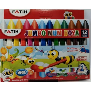 Jumbo Üçgen Mum Boya 12 Li
