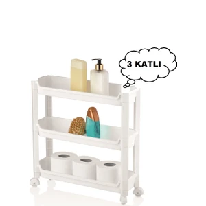 Rafty 3 Raflı Portatif Mutfak ve Banyo Düzenleyici Raf