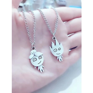 AlpCollection Gri Ateş ve Su Best Friends Bff Sevgili Ikili Kolye Takı Set
