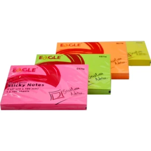 75X100 mm Neon Renk Sticky Yapışkanlı Not Kağıdı 100 Yaprak 657N 4 Adet