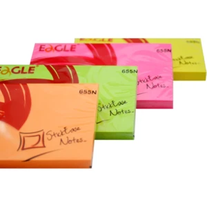 75X125 mm Neon Renk Sticky Yapışkanlı Not Kağıdı 100 Yaprak 655N 4 Adet