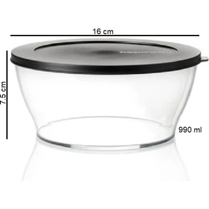 Royal Kap 990 ml Siyah Saklama Servis Kabı