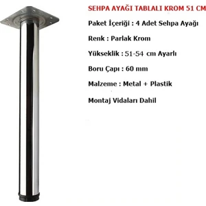 Masa ve Sehpa Ayağı Krom Anaokulu Sınıfları Için 51 cm 4 Adet