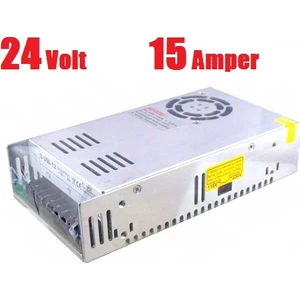 Ata Elektronik 24 Volt ile Çalışan Motor Su Pompası Şerit LED Bar LED Adaptörü Trafo Tırafo 15 Amper 360W Fanlı Metal Kalın Tip