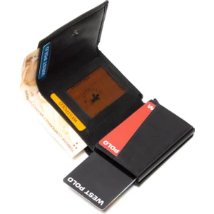 WEST POLO CÜZDAN Hakiki Deri Unisex Mekanizmalı Cüzdan Kartlık