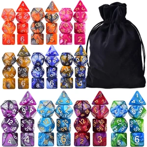 70 Adet Polehedral Set Depolama Çantası ile Tahta Oyun Stili Için Çift Renk (Yurt Dışından)