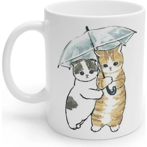 Şemsiyeli Arkadaş Kediler Kupa Mug