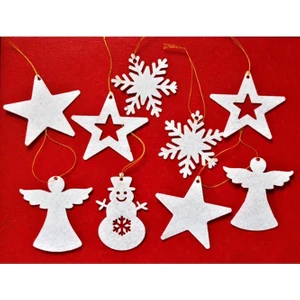 Yılbaşı Ağacı Süsü 12 Li Keçe Yılbaşı Süsü Noel Süsü Christmas Ornament