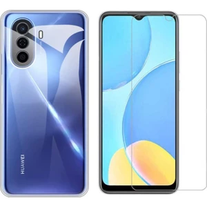 Huawei Nova Y70 Kılıf Mat Esnek Silikon Kapak + Kırılmaz Cam Ekran Koruyucu