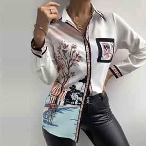 Trend Butik Ekru Desenli Gömlek