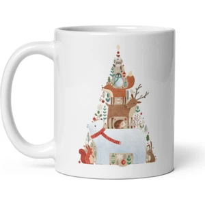 Noel Yılbaşı Hayvanlı Ağacı New Year Tree With Animals Merry Christmas Kupa Bardak Mug