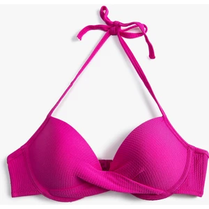 Boyundan Bağlamalı Bikini Üstü Dokulu