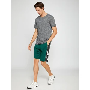 Basic Kırçıllı Tişört Bisiklet Yaka Slim Fit