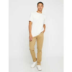 Basic Gabardin Pantolon Slim Fit Düğme Detaylı