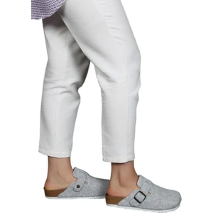 Yıldız Shoes Hogus Ithal Unisex Kışlık Önü Kapalı Keçeli Günlük Sabo Ev Terliği Misafir Ev Terliği Açık Gri