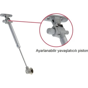 Frenli Yavaş Kapanan Gazlı Amortisör Piston 100 N Gri