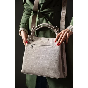 Just Polo Taş Rengi Yeni Sezon Örgü Detaylı 4 Bölmeli Kadın El & Omuz Çantası 30X27CM PBU4031