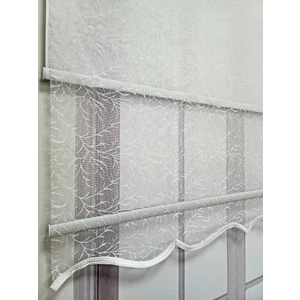 Bbb Dal Desenli Çift Mekanizmalı Tül Stor Perde Ekru MT2013