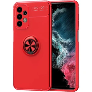 Caseart  Samsung Galaxy A23 Kılıf Renkli Yüzüklü Manyetik Silikon Kapak Kırmızı - Kırmızı