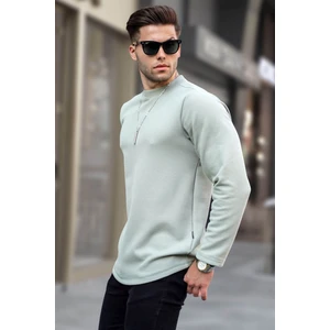 Yeşil Bisiklet Yaka Regular Fit Basic Sweatshirt 6023