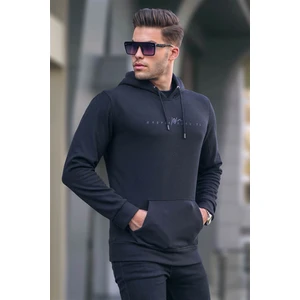 Siyah Kapüşonlu Basic Sweatshirt 6014