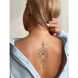 BP Tattoo Mandala Temalı Geçici Lotus Dövmesi Kadınlar İçin 9x19 cm Boyutunda