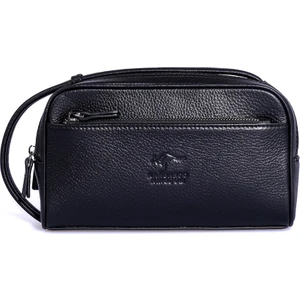 Kangaroo Kıngdom Hakiki Deri Siyah Erkek Portföy & Clutch El Çantası 6466-S