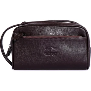 Kangaroo Kıngdom Hakiki Deri Koyu Kahverengi Erkek Portföy & Clutch El Çantası 6466-K