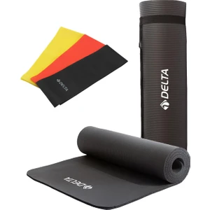 Konfor Zemin 10 mm Taşıma Askılı Pilates Minderi 3'lü Pilates Bandı Egzersiz Direnç Lastiği