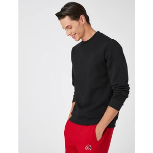 Koton Basic Sweatshirt Şardonlu Yarım Balıkçı Yaka Uzun Kollu