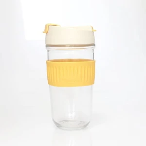 Shun Shop Cam Su Şişesi 500ML Ins Taşınabilir Cam Kupa Kapak Saman (Yurt Dışından)