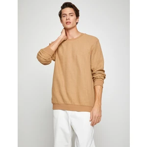 Basic Textured Sweater Crew Neck