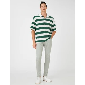 Basic Gabardin Pantolon 5 Cep Düğme Detaylı