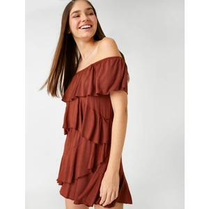 Mini Tulum Omzu Açık Fırfır Detaylı