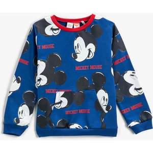 Mickey Mouse Baskılı Sweatshirt Lisanslı Kanguru Cepli Uzun Kollu