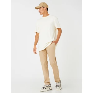 Basic Gabardin Pantolon Slim Fit Düğmeli Cep Detaylı