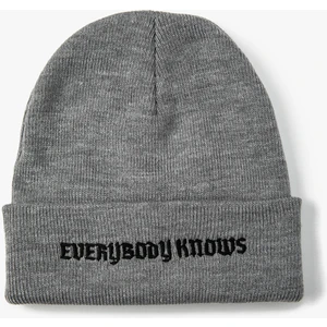 Basic Örgü Bere Slogan İşlemeli Katlama Detaylı