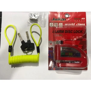 Alarmlı Motosiklet Disk Kilidi Disk Kilit Hatırlatma Aparatlı-Kırmızı