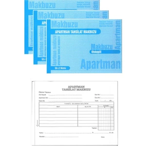 Apartman Tahsilat Makbuzu Otokopili 2/50 3 Adet Apartman Aidat Makbuzu 14X19 cm