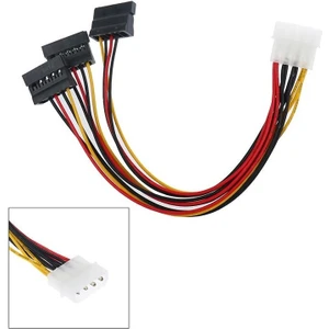 Mavi Ay Bilişim Üçlü 3 Port Ide Molex Sata Power HDD 4 Pin Güç Kablosu