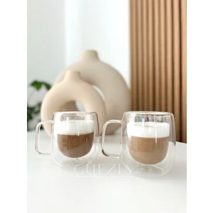 Isıya Dayanıklı Çift Camlı Çift Cidarlı Cam Kupa |  2  Adet  |  250ML
