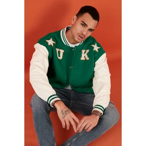Oversize Kolej Yaka Cepli Bomber Ceket Erkek Ceket 628MNH178