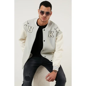 Oversize Kolej Yaka Cepli Bomber Ceket Erkek Ceket 628MNH178